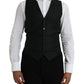 Black Wool Waistcoat Dress Formal Vest