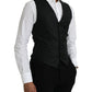 Black Wool Waistcoat Dress Formal Vest