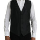 Black Wool Waistcoat Dress Formal Vest