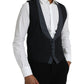 Black Wool Waistcoat Dress Formal Vest