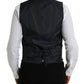 Black Wool Waistcoat Dress Formal Vest