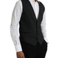 Black Cotton Waistcoat Dress Formal Vest