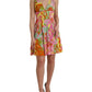 Multicolor Floral Silk A-Line Dress