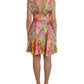 Multicolor Floral Silk A-Line Dress