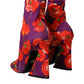 Purple Floral Jersey Stretch Boots Shoes