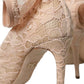 Beige Stretch Taormina Lace Boots Shoes