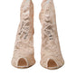 Beige Stretch Taormina Lace Boots Shoes