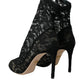 Black Stretch Taormina Lace Boots Shoes