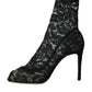 Black Stretch Taormina Lace Boots Shoes