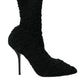 Black Stiletto Heels Mid Calf Boots Shoes