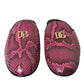 Fuchsia Python Logo Mule Flat Sandals Shoes