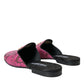 Fuchsia Python Logo Mule Flat Sandals Shoes