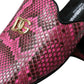 Fuchsia Python Logo Mule Flat Sandals Shoes