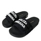 Black Neoprene Slides Flats Beachwear Shoes