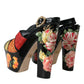 Multicolor Floral Crystal Platform Sandals Shoes