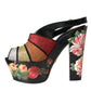 Multicolor Floral Crystal Platform Sandals Shoes