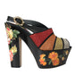 Multicolor Floral Crystal Platform Sandals Shoes