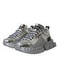 Silver Leather Super Queen Sneakers Shoes