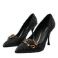 Black Devotion Leather Heels Pumps Shoes