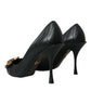 Black Devotion Leather Heels Pumps Shoes