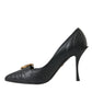 Black Devotion Leather Heels Pumps Shoes