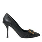 Black Devotion Leather Heels Pumps Shoes