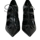 Black Python Leather Mary Jane Pumps Shoes