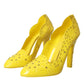 Yellow Crystal CINDERELLA Heels Pumps Shoes