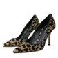 Black Gold Leopard Lurex Heels Pumps Shoes