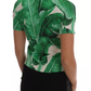 Green Banana Print Silk Polo T-shirt