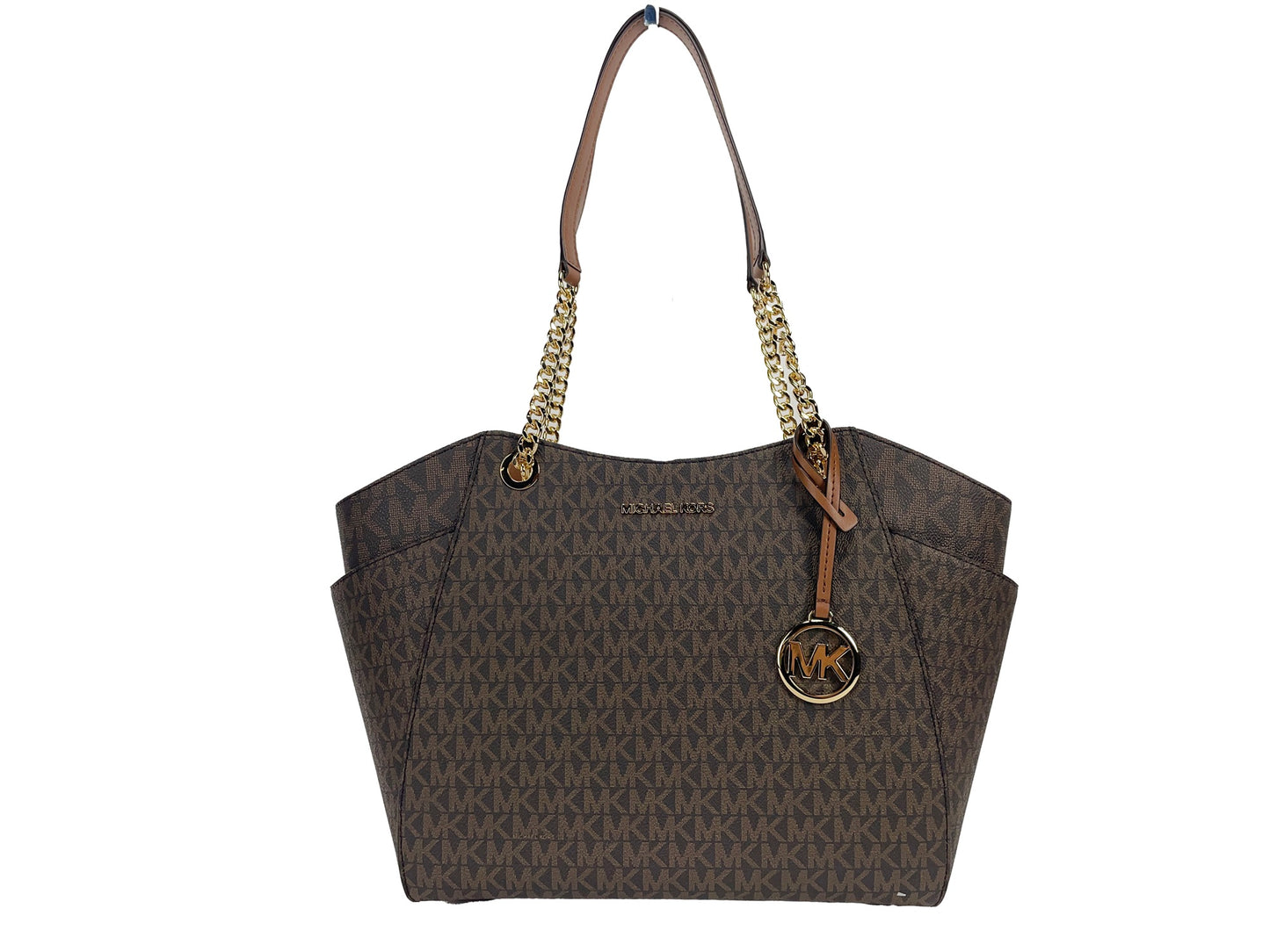 Jet Set Large Chain Brown Shoulder Tote Bag