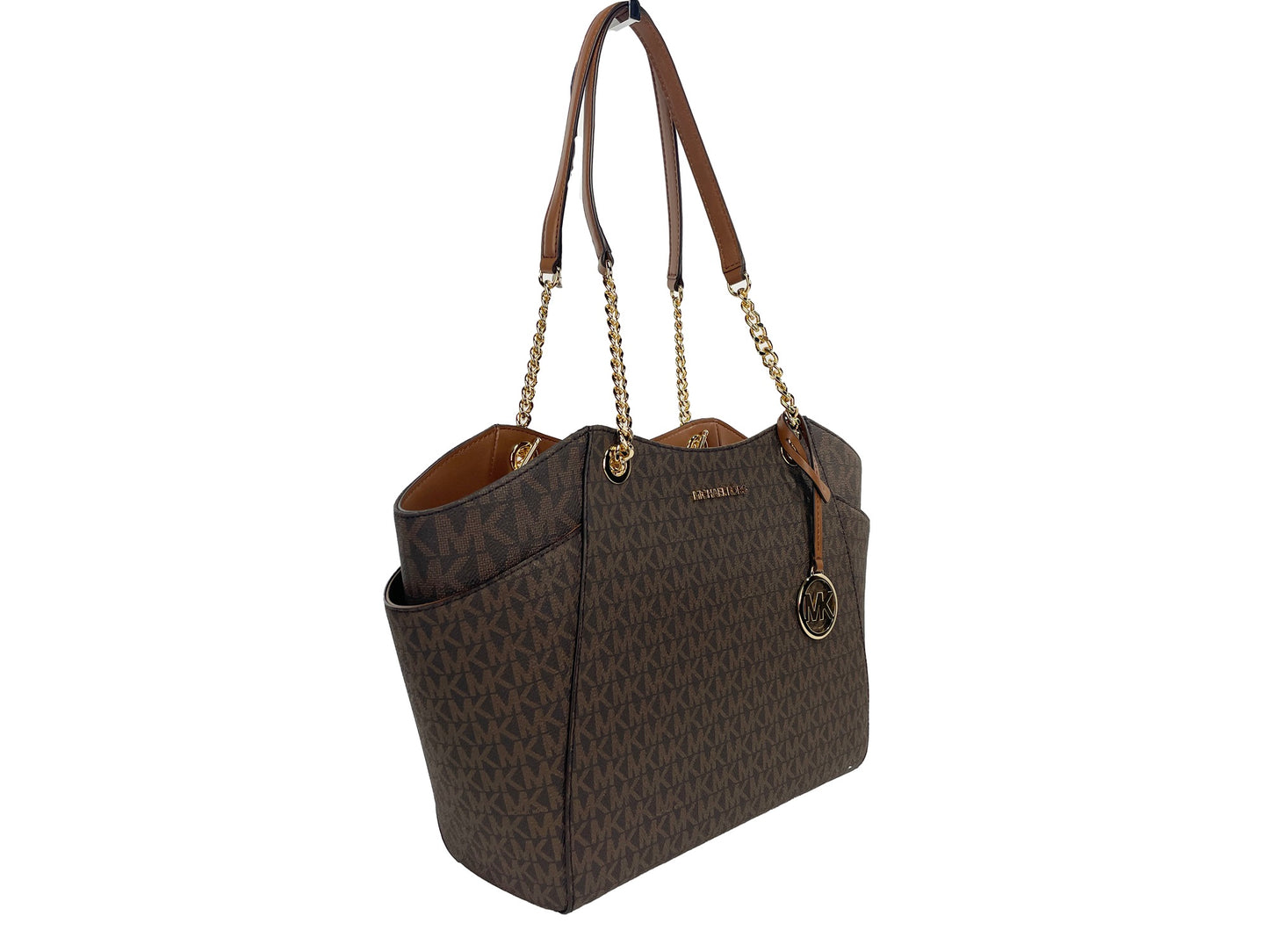 Jet Set Large Chain Brown Shoulder Tote Bag