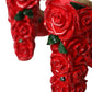 Red Roses Crystal Platform Sandals Shoes