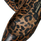 Brown Leopard Exotic Skin Slingback Shoes