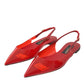 Red PVC Slingback Clear Flats Sandals Shoes