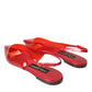 Red PVC Slingback Clear Flats Sandals Shoes