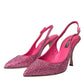 Pink Slingbacks Crystal Pumps Shoes