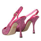 Pink Slingbacks Crystal Pumps Shoes