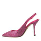 Pink Slingbacks Crystal Pumps Shoes