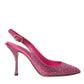 Pink Slingbacks Crystal Pumps Shoes