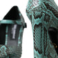 Aqua Python Leather Mary Jane Pumps Shoes