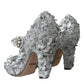 Silver Floral Crystal Mary Jane Pumps Shoes