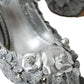 Silver Floral Crystal Mary Jane Pumps Shoes