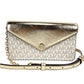 Jet Set Travel Pale Gold Small Flap Clutch Crossbody Bag