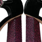 Black Velvet Strass Crystal Mary Janes Shoes