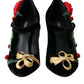 Black Roses Crystal Brooch Mary Jane Shoes