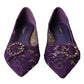 Purple Taormina Lace Crystal Loafers Shoes