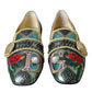 Multicolor Jacquard Embellished Loafers Shoes