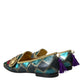 Multicolor Jacquard Embellished Loafers Shoes