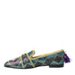 Multicolor Jacquard Embellished Loafers Shoes